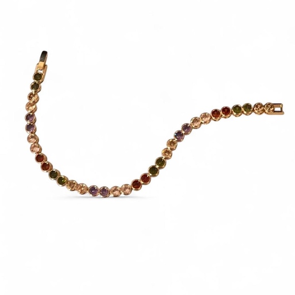 18K Rose Gold Plated Tennis Bracelet – Multicolor Rhinestones – NWOT - Picture 4 of 4